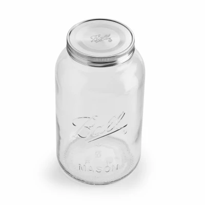 Decorative Mason Jar, Stainless Steel Lid, Gallon
