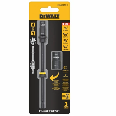 3-Pc. FlexTorq Nut Driver Set, 2 Double-Ended SAE Drivers & 6 In. Extension
