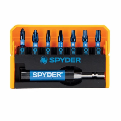 8-Pc. Mach-Blue Impact Driver Bits, Assorted 1 In. Phillips/Square/Torx