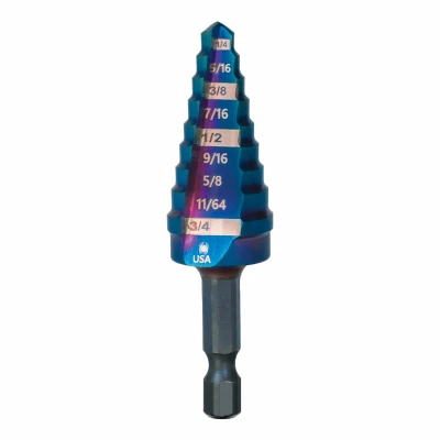 Mach-Blue 9-Step Drill Bit, 1/4 - 3/4 In.