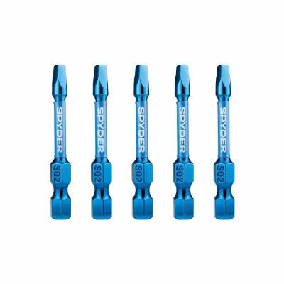 SQ2 Mach-Blue Square Impact Driver Bits, 2 In., 5-Pk.
