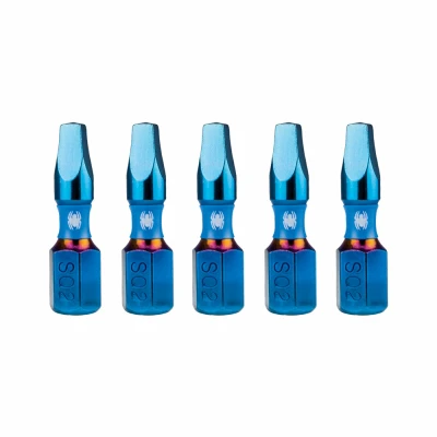 SQ2 Mach-Blue Square Impact Driver Bits, 1 In., 5-Pk.