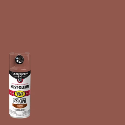 Stops Rust Custom Spray 5-in-1 Flat Rusty Metal Primer Aerosol, 12 oz.
