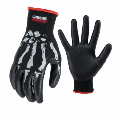 Foam Coated Nitrile Gloves, Bones Design, Men's M