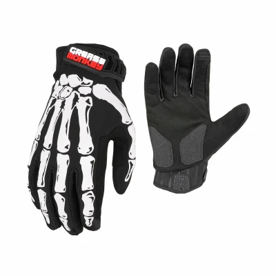 Xtreme Gloves, Synthetic Leather Palm, Bones Design, Men's XL