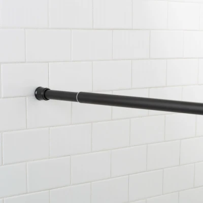 Shower Curtain Tension Rod, Matte Black, 41 to 73 In.