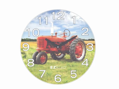 Tractor Wall Clock, Indoor/Outdoor Use, 12.5 In.