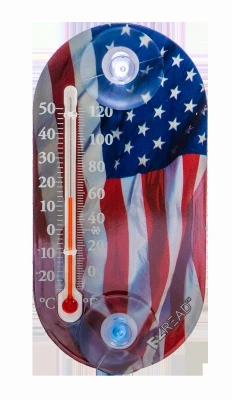 Outdoor U.S. Flag Thermometer, 3.5 In.