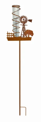 Windmill Rain Gauge, Metal, Staked