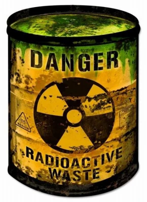3D Embossed MetalRadioactive WasteSign, Indoor/Outdoor Use