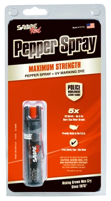 Maximum Strength Pepper Spray & UV Marking Dye, Black Case & Clip, 0.75 oz.