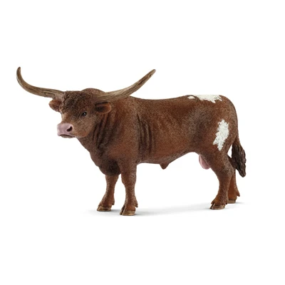 Brown & White Texas Longhorn Bull, Ages 3 & Up