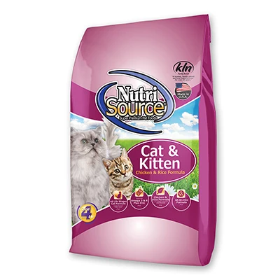 Dry Cat & Kitten Food, Chicken & Rice, 12 Lbs.
