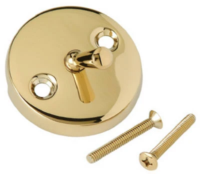 Bathtub Drain Overflow Face Plate, Polished Brass