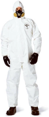 Hooded Disposable Coveralls, Zip Close, White, XL, 25-Pk.