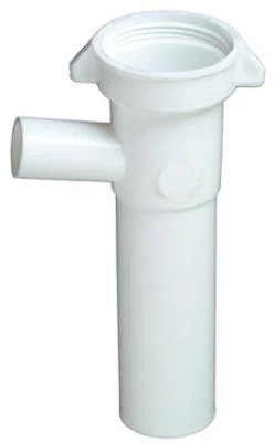 Dishwasher Branch Tailpiece, White Plastic, For 1-1/2 In. OD Tube
