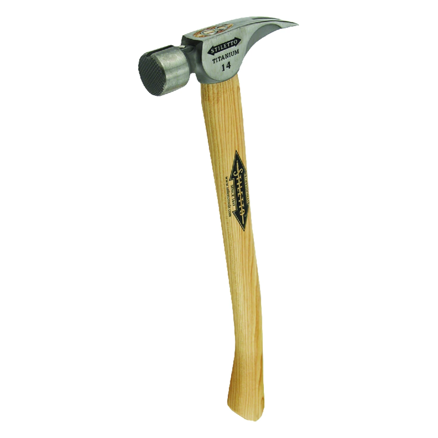 14 Oz. Titanium Milled-face Framing Hammer With 18 In. Curved Hickory Handle