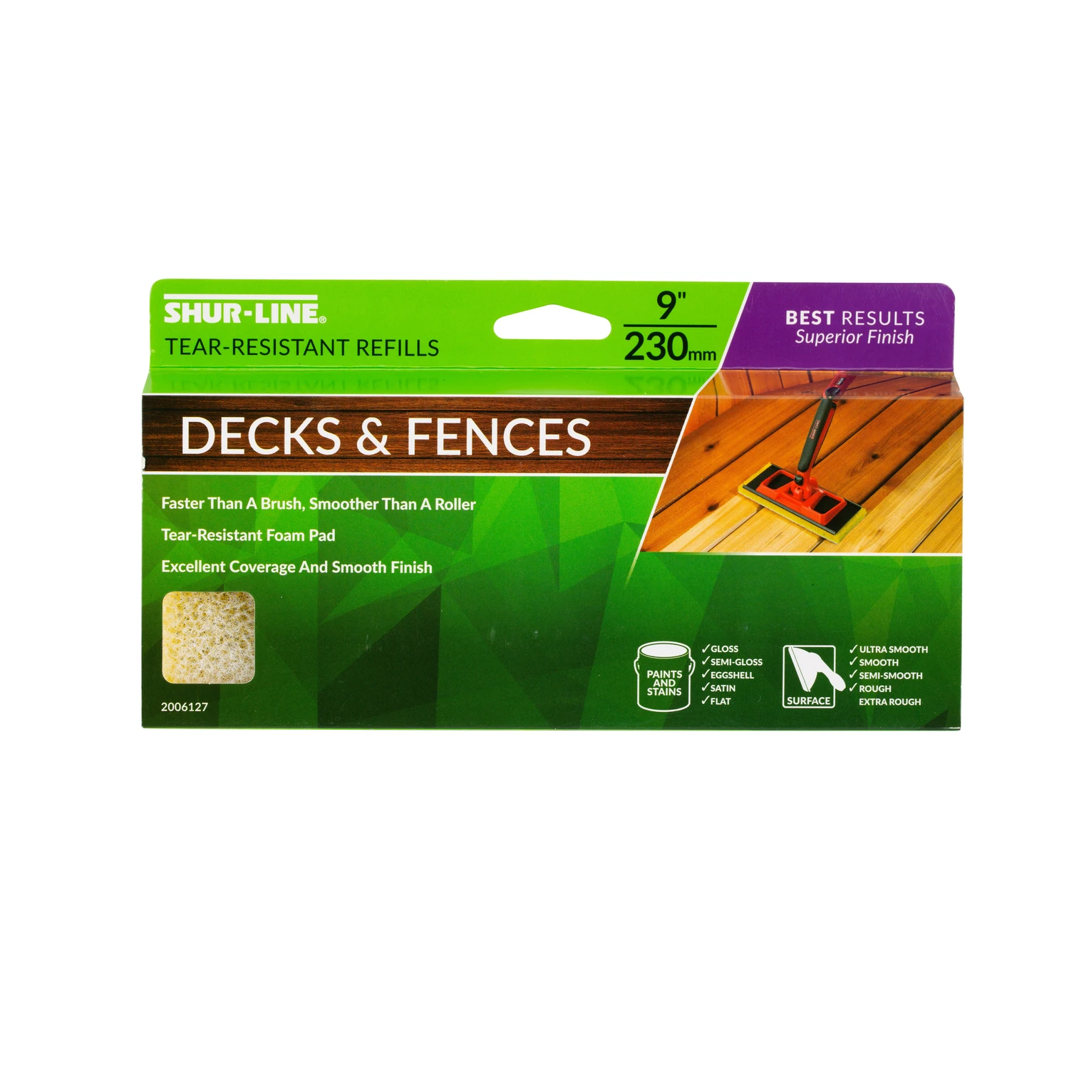 Deck & Fence Paint Pad Refills, 9 In.