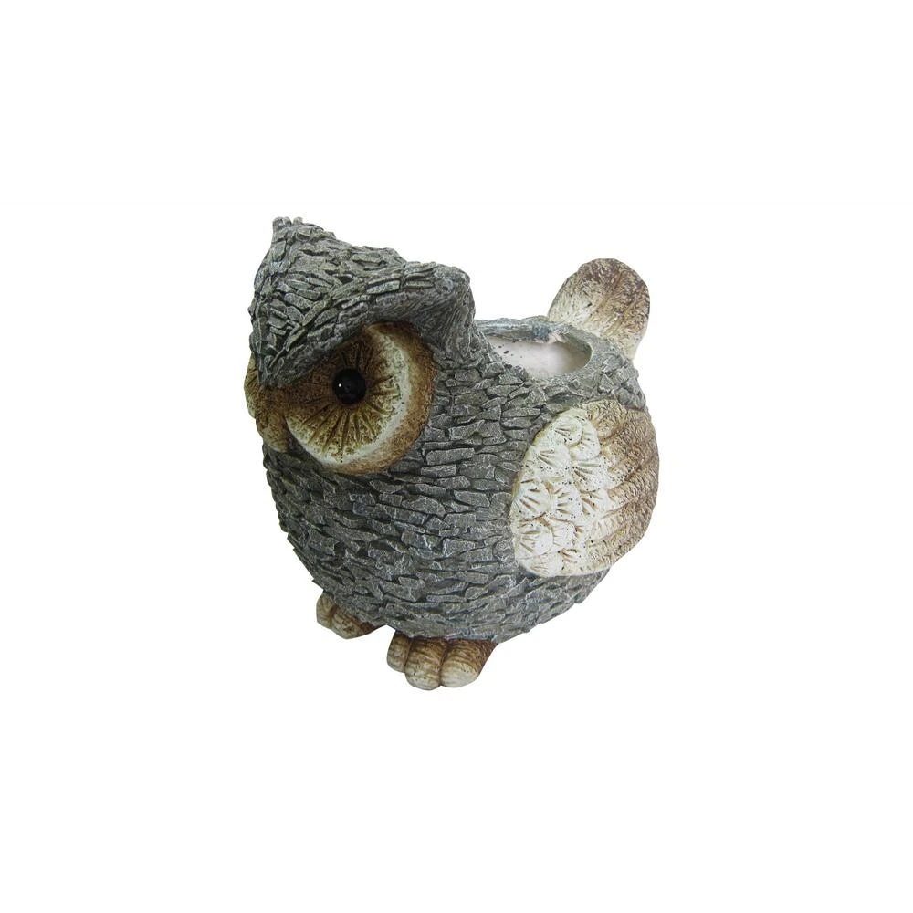 14 Inch Magnesia Cement Owl Garden Planter By Alpine Corporation