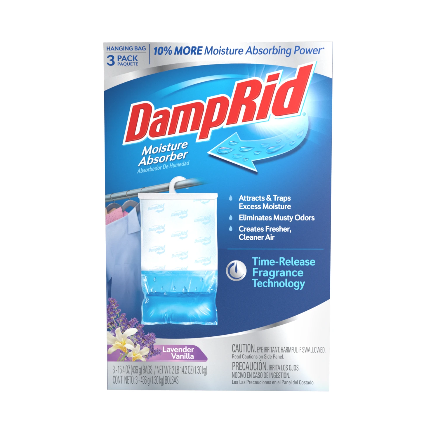 Closet Freshener Moisture Absorber, Lavender Vanilla, 15.4 oz., 3-Pk.