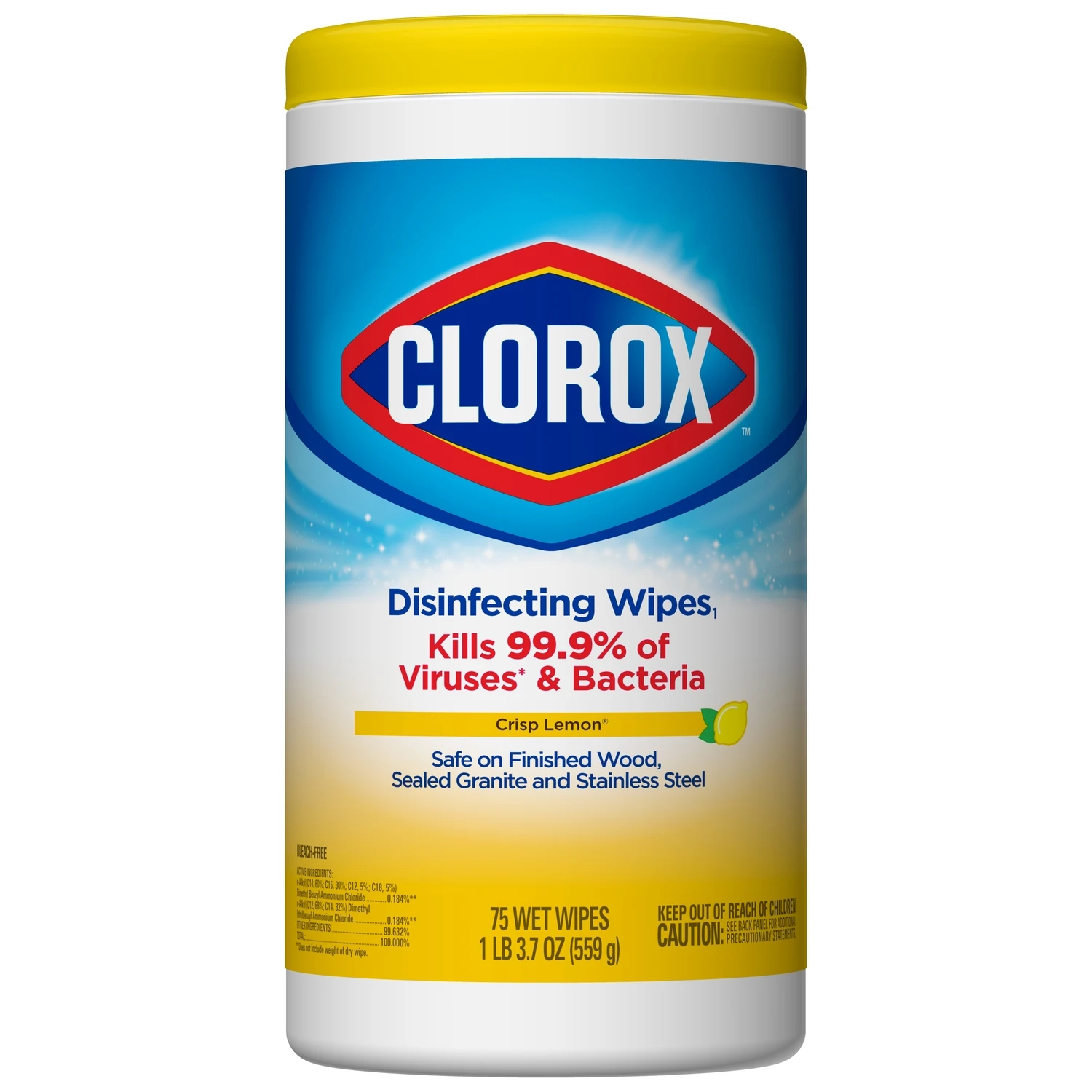 Disinfecting Wipes, Lemon Fresh, 75-Ct.