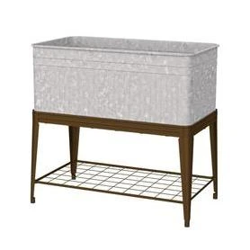 40-in Galvanized Metal Rustic Raised Planter Box With Stand - Model 83479