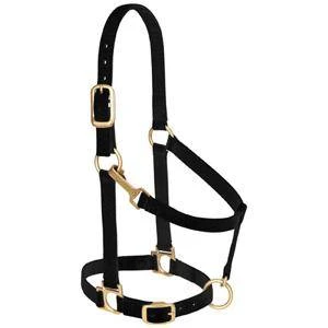 Nylon Horse Halter, Adjustable, Black, Large