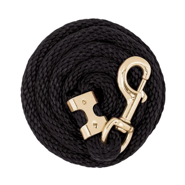 Black Poly Lead Rope, Brass Plated 225 Snap, 5/8 In. x 8 Ft.