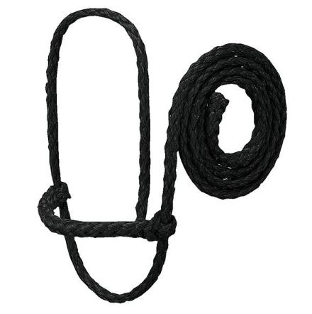 Livestock Poly Rope Sheep-Goat Halter, Adjustable, Black