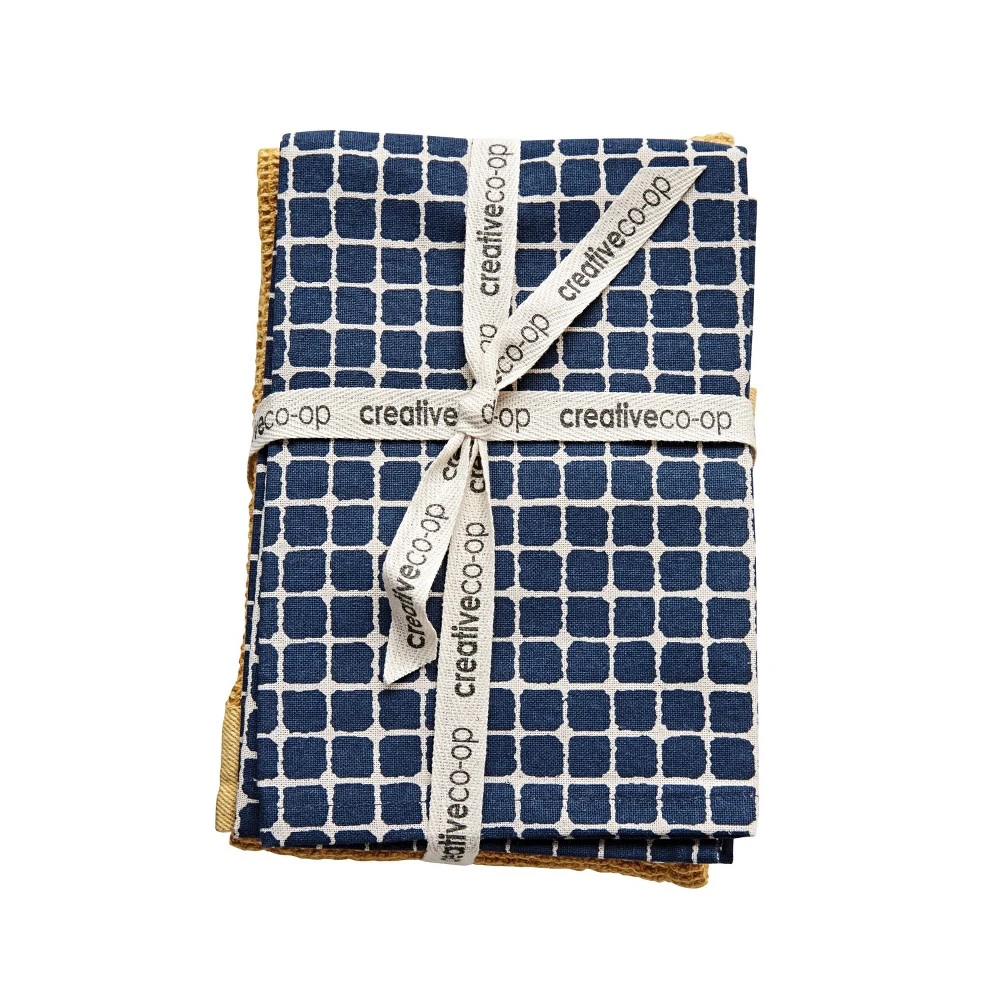 Cotton Tea Towels Set Of 3 - Blue - 3r Studios