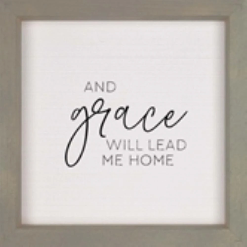 Grace Will Lead Me Home Wood Wall Art, 12 X 16 Inches, Beige