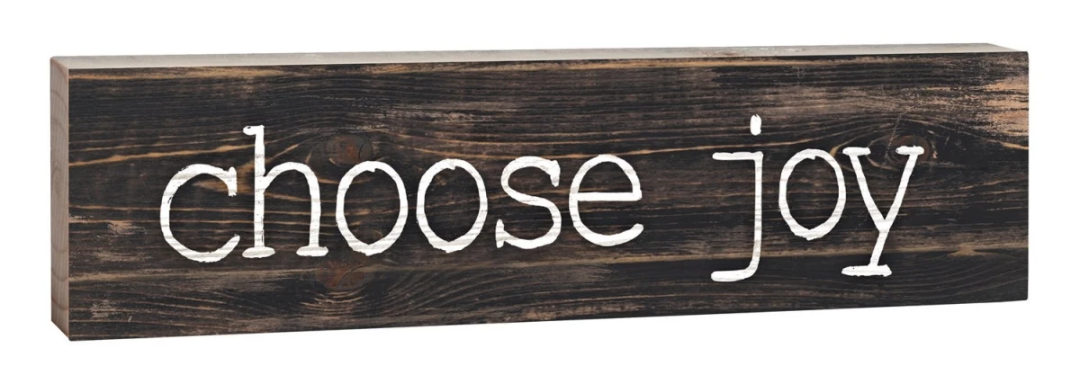 Choose Joy Typewriter Design Distressed Solid Pine Wood Sign