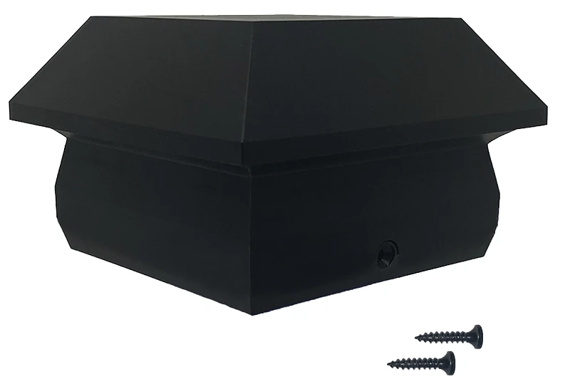Spc25 Black 4x4 Inch Post Cap Pyramid - Eco-friendly Design