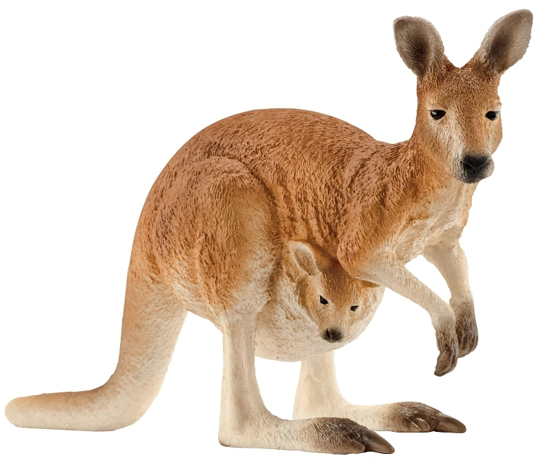 Red Mother & Baby Kangaroo Toy Animal Figure, Ages 3 & Up