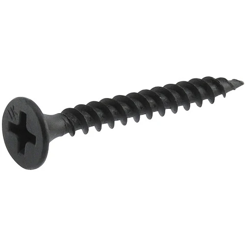 Black Phosphate Drywall Screws, Phillips Sharp Point, Fine-Thread, 1.25-In. x #6, 1-Lb. Box