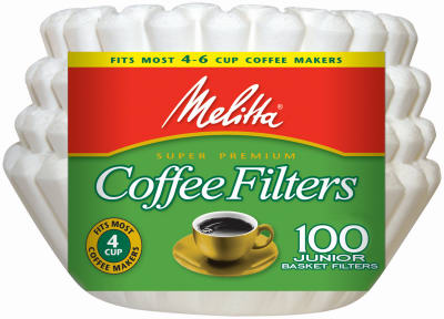 4 - 6-Cup Basket Coffee Filters, White, 100-Ct.