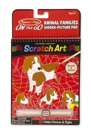 Animal Families Hidden-picture Scratch Art Activity Pad
