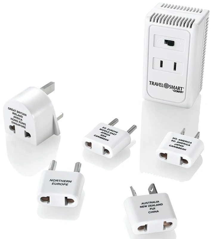 5-Pc. Foreign Voltage Converter & Adapter Set, Hi/Low Setting, 1875 Watts