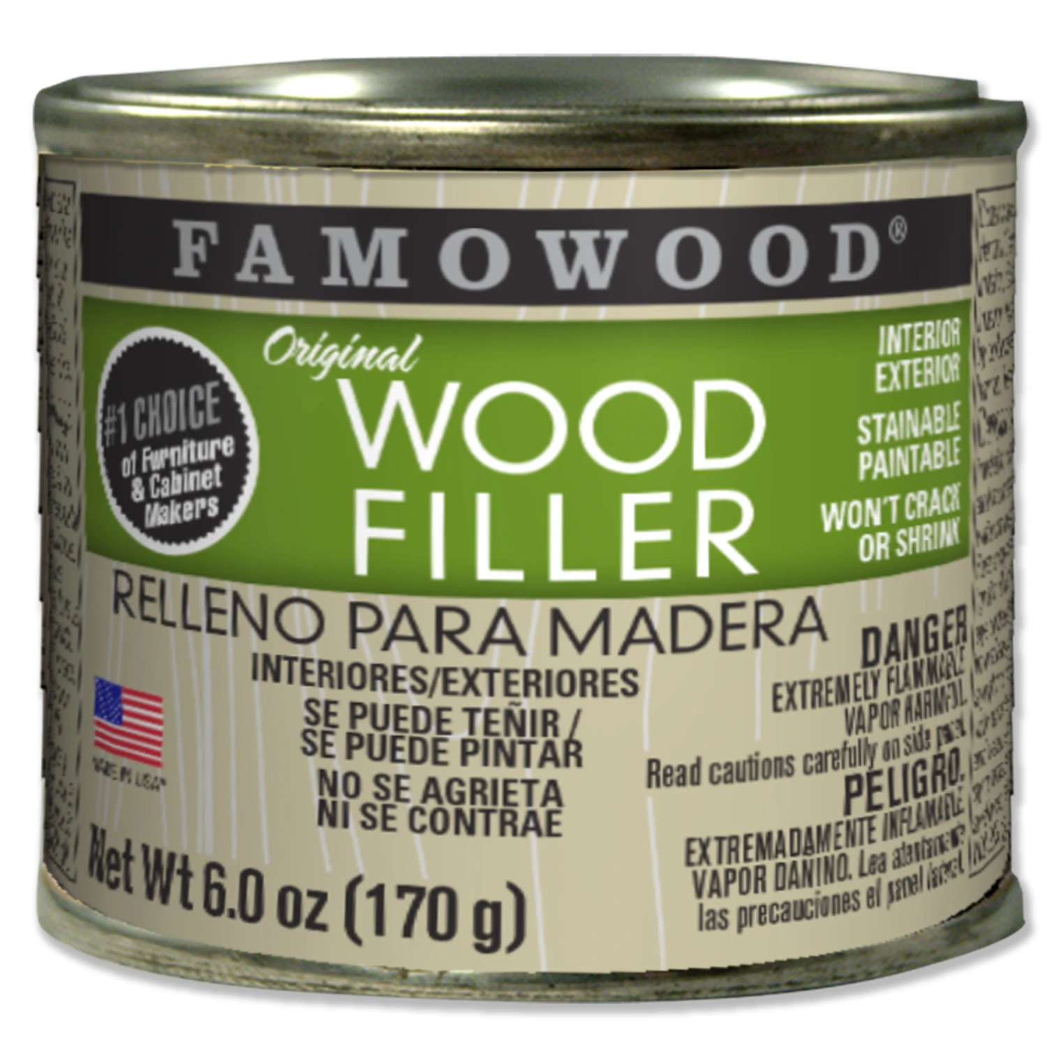 Famowood Original Wood Filler, Maple Color, 1/4 Pint, 6 oz.