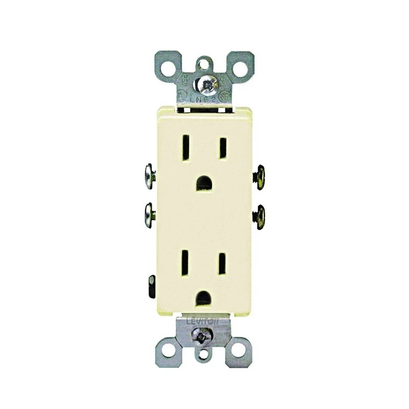 Leviton Decora 15 amps 125 volt Ivory Outlet 5-15R 1 pk