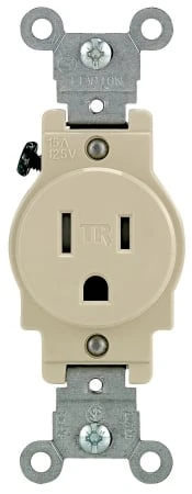 15a Ivory Commercial Grade Tamper Resistant Single Outlet 5-15r