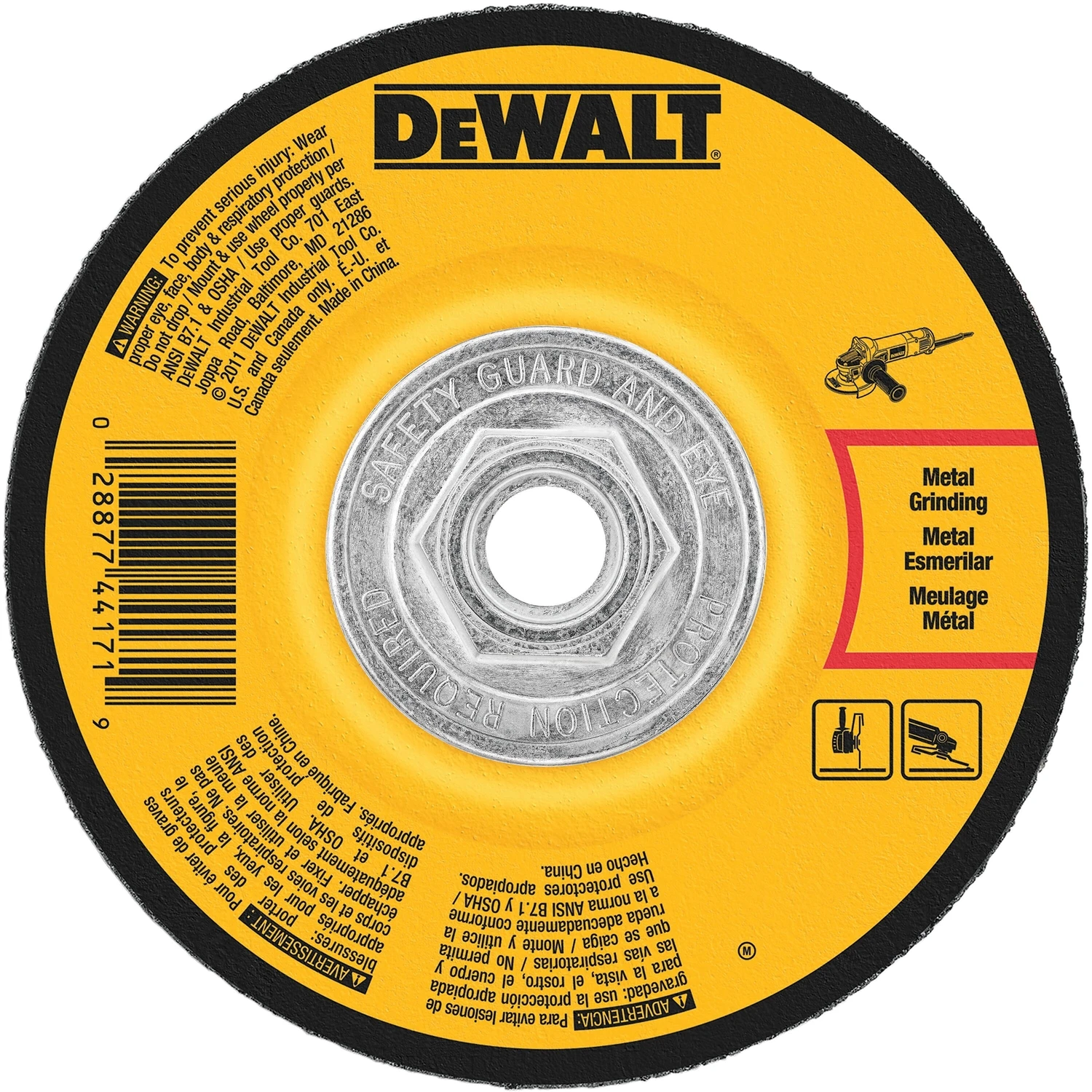 Metal & Stainless Grinding Wheel, 1/4 x 5/8 x 4 In.