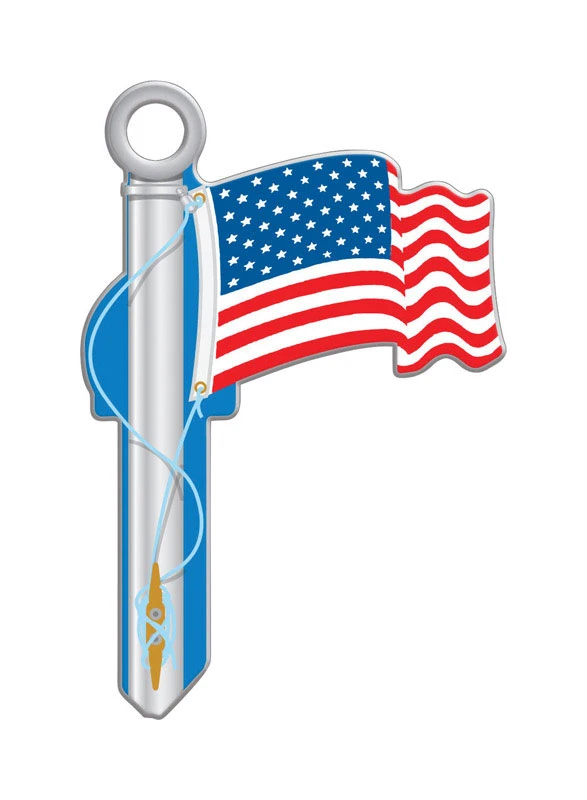 American Flag Design Decorative House Key Blank For Schlage Sc1