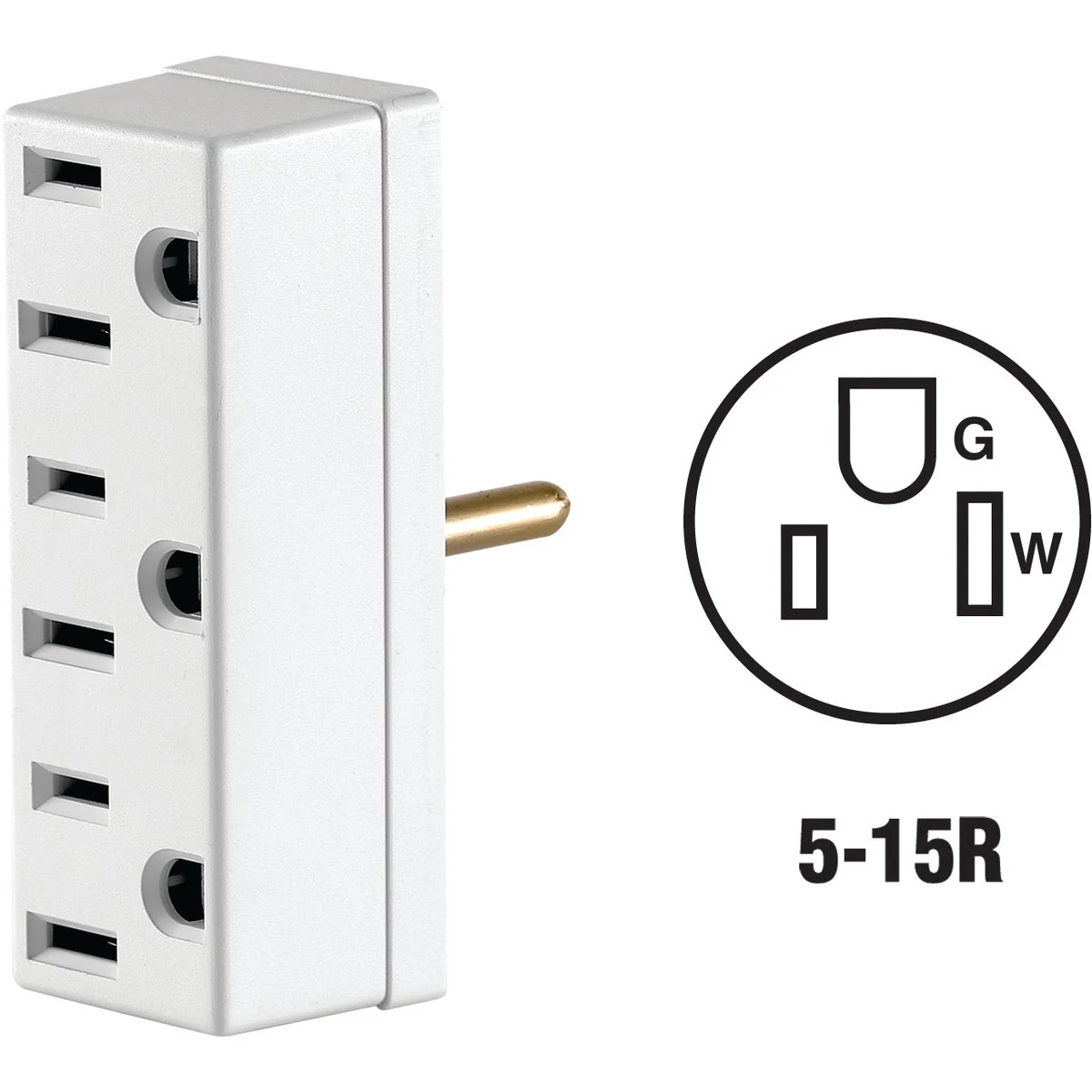 Leviton Polarized 3 outlets Adapter 1 pk