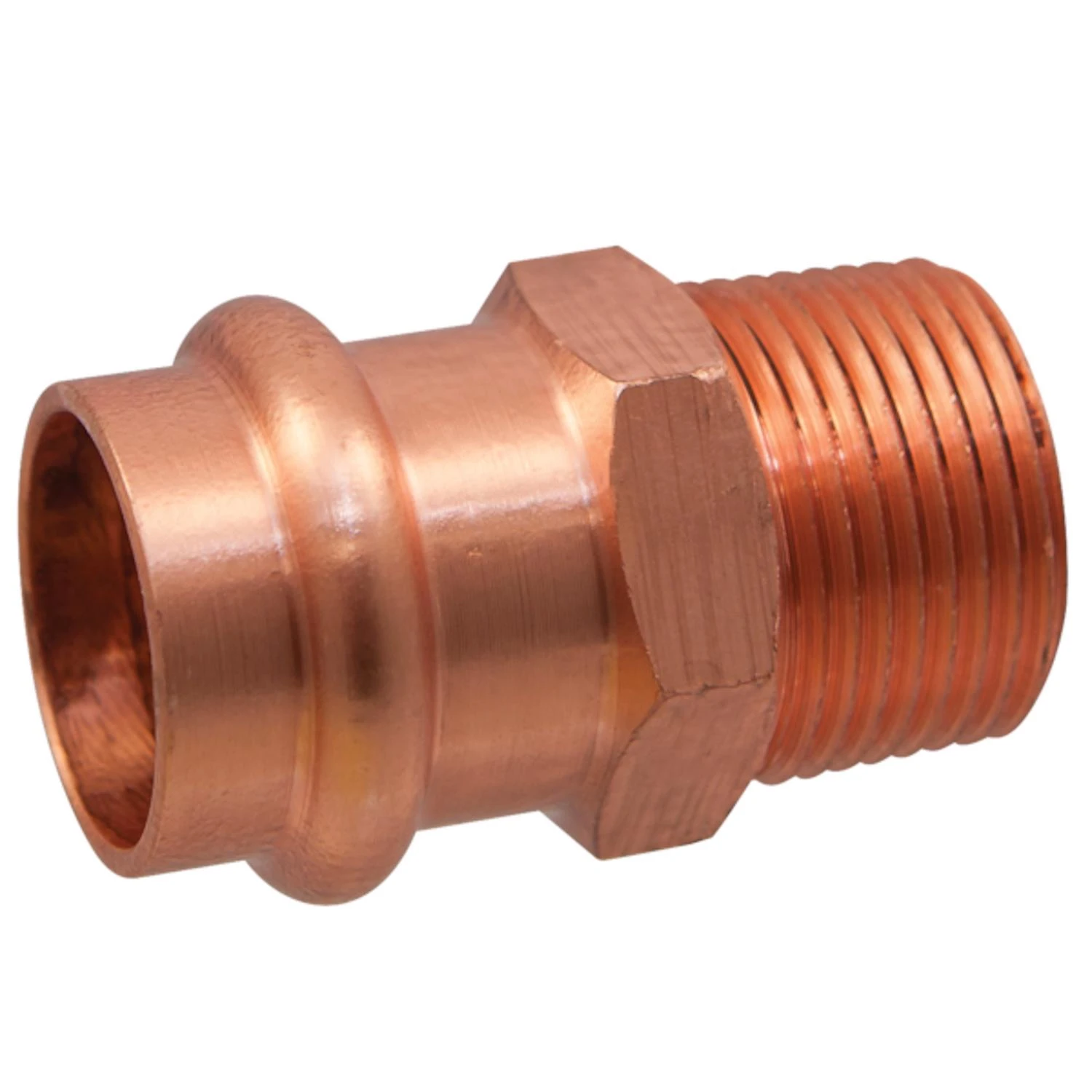 1 In. Press by Male Copper Pipe Adapter