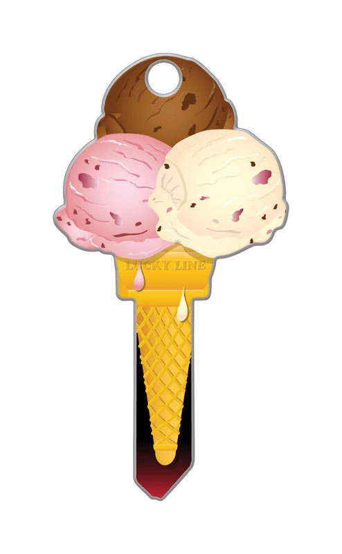 Lucky Line Products Key Shapes Ice Cream House Key Blank Double sided For Schlage SC1