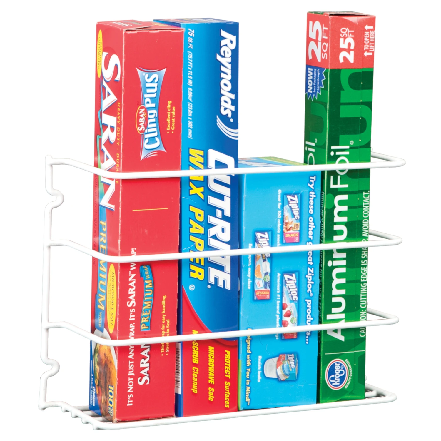 Cabinet Wrap Rack, White Steel, 8 x 12 In.