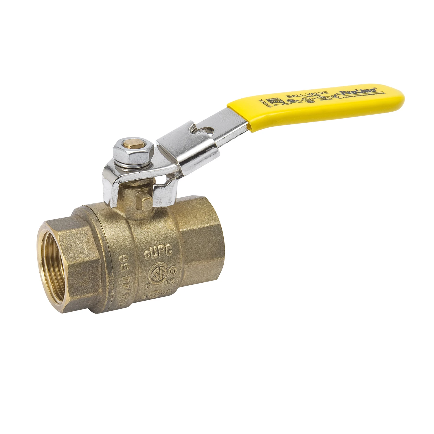 Locking Handle Ball Valve, Brass, 1 In.