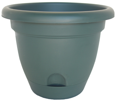 Lucca Self-watering Planter, Dark Green, 16-inch Model Lp1652