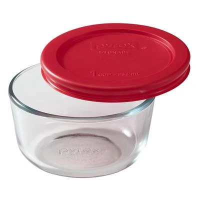 Simply Store 1-cup Round Dish w/ Red Plastic Cover